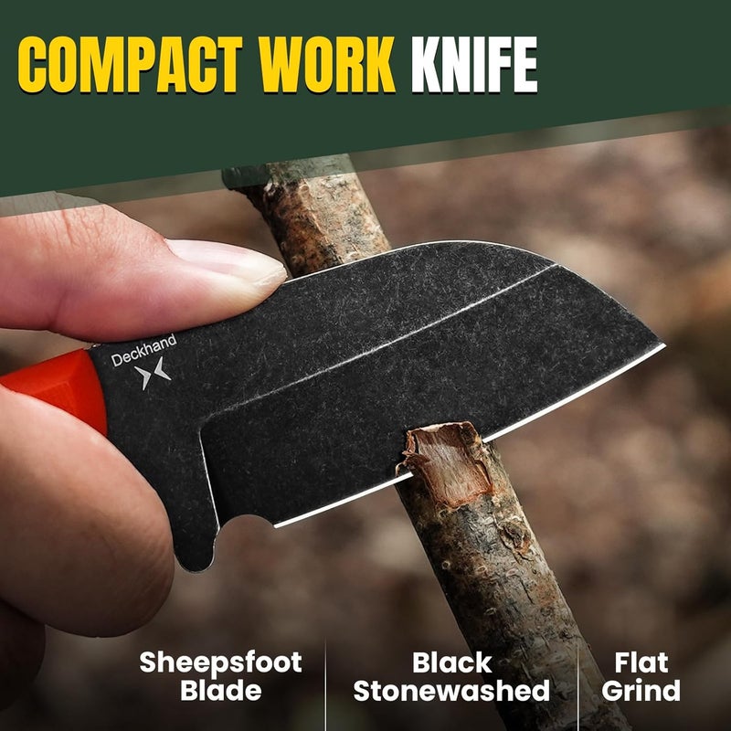 KIZER Deckhand Fixed Blade Knife with Sheath, D2 Blade Camping Knife G10 Handle, Fixed Blade EDC Knives for Men Women, Outdoor Hunting Hiking Survival Knives 1062M1 - Image 2